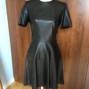 Zara Woman Pleather Short Sleeve Dress